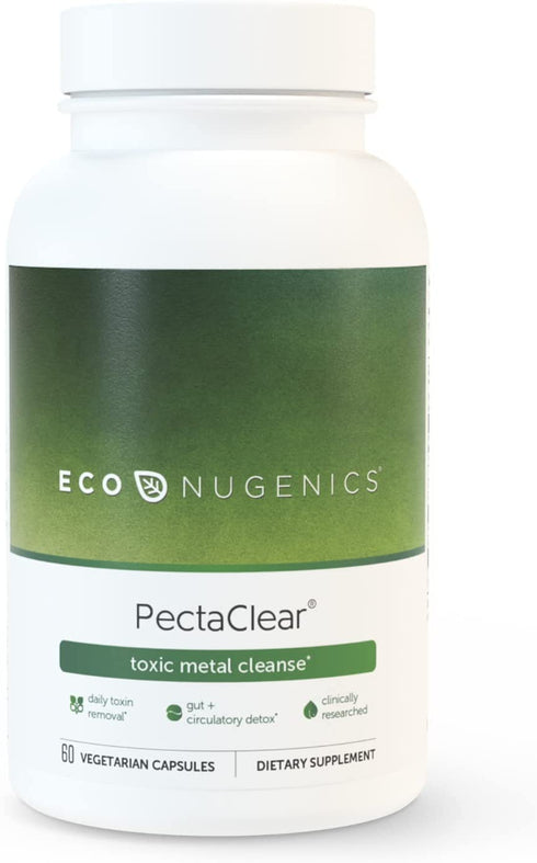 EcoNugenics PectaClear Healthy Detoxification Supplement with Modified Citrus Pectin and Alginate - Provides Safe and Natural Support Against Environmental Toxins and Pollutants (60 Capsules)