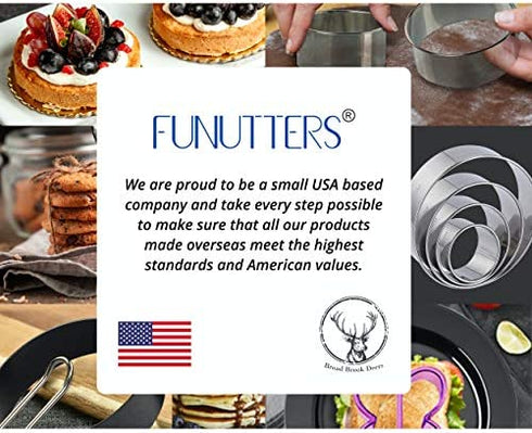Cookie Cutter Set, 4 Pc. Kit, Measuring 2'', 3'', 4'' and 5'', Round Metal Baking Rings for Pastry, Biscuits, and Dough Cutting, Heavy Duty and Reusable, Multiple Sizes