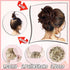 Qunlinta Messy Bun Hair Piece, Hair Bun Thick Updo Scrunchies Hair Extensions Ponytail Hair Pieces for Women Girls Light Brown Mix Ash Blonde