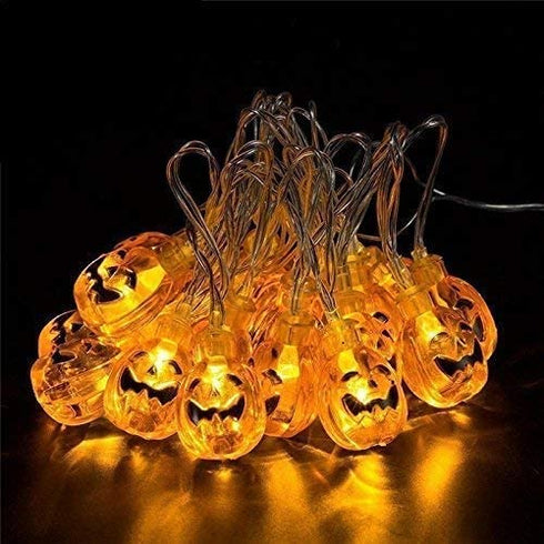 Solar Halloween Lights with led Pumpkin Light,Jack o Lantern Light 33ft 50LEDs,Orange Halloween Lights Outdoor for Patio, Garden,Parties (IP65 Waterproof,8 Light Modes Warm White)