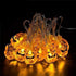 Solar Halloween Lights with led Pumpkin Light,Jack o Lantern Light 33ft 50LEDs,Orange Halloween Lights Outdoor for Patio, Garden,Parties (IP65 Waterproof,8 Light Modes Warm White)