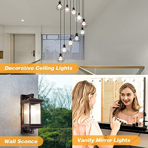 ETwinCoo Wax Warmer Bulbs, G50 25 Watt Light Bulbs for Full Size Scentsy Warmers, G16.5 Globe E12 Base Clear Scentsy Light Bulbs for Wax Warmers - Long Life-Span and Melt Wax Fast, 120 Volt (6 Pack)