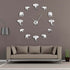 The Geeky Days Jungle Animals Elephant DIY Large Wall Clock Home Decor Modern Design Mirror Effect Giant Frameless Elephants DIY Clock Wall Watch (Silver)