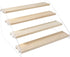 NC Display Shelf Stand 45 Steps, Clear Acrylic Riser Shelves Wood Acrylic Storage for Figure Collection Cupcake Desserts Holder Cosmetics Perfume Jewelry Organizer Rack (4Steps), Beige-04-small