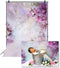 Laeacco Floral Background 5x7ft Oil Painting Watercolor Drawing Wall Flowers Photography Background Light Purple Blooming Spring Cherry Blossoms Abstract Photo Studio Backdrop Bokeh Children Photos
