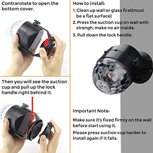Disco Ball Party Lights Strobe Light, Sound Activated Disco Light with Remote, Battery Operated USB Dj Lamp for Halloween Kids Gift Girls Boys Toys, Party Supplies Home Room