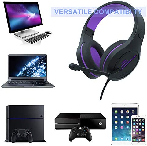 Anivia PC Computer Headset, Headphones with Microphone Stereo Surround for PC MAC Laptop, Noise Cancelling Over Ear Wired Headset with Soft Memory Earmuffs, Compatible with Switch Nintendo PC Laptop