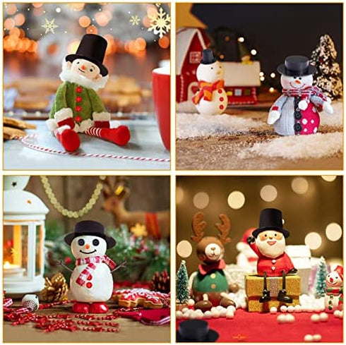 200 Pcs Snowman Kit for Crafts - Snowman Craft Supplies Includes 20 Carrot Noses Buttons 20 Mini Black Top Hats and 120 Tiny Buttons & Hands for Christmas Crafts Sewing Party Supplies