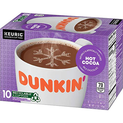 Dunkin' Milk Chocolate Hot Cocoa, 10 Keurig K-Cup Pods