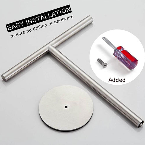 Modern Portable Hand Towel Holder Stand for Bathroom Stainless Steel countertop Towel Rack Stand Brushed Matte Black Free Standing Towel Bar Rack for Kitchen Toilet (Brushed, Stand)