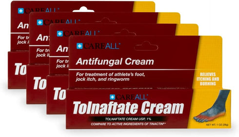 CareAll (4 Pack) 1.0 oz. Antifungal Tolnaftate Cream USP 1%, Compare to Tinactin, Athlete’s Foot Cream