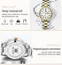 OLEVS Women Watches Gold Silver Stainless Steel Waterproof Analog Large Easy Reader Day Date Watches