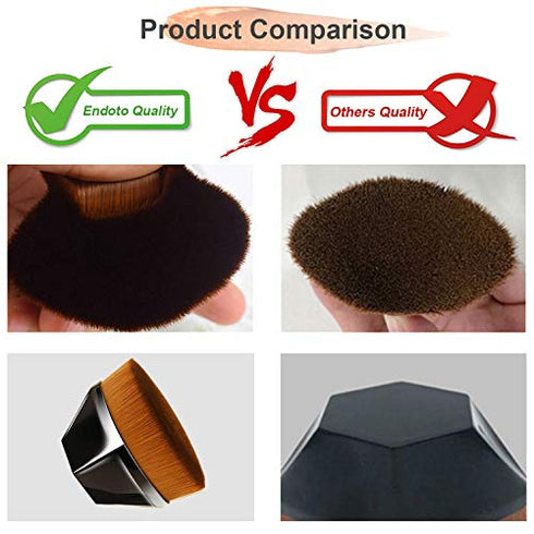Endoto Foundation Makeup Brush Flat Top High-Density Magic Hexagon Face Kabuki Brush for Flawless Powder, Blending Liquid or Cream Cosmetics with Portable Case