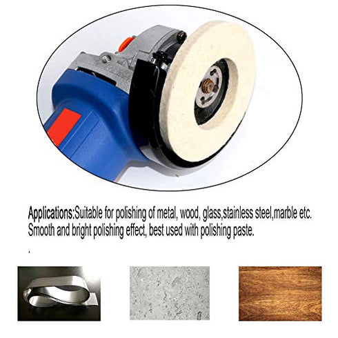 7PCS 4.5" x 7/8" Inch Wool Felt Disc Polishing Buffing Wheel Pad