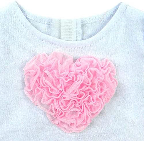 Sophia's 15 Inch Baby Doll Clothes 2 Pc. Set, Detailed Pink Heart Top, Tutu Skirt & Headband Fits 15 Inch Baby Dolls! Heart Dress & Headband|Plus Gift Bag |Doll Not Included