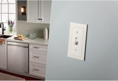 Franklin Brass W35276-PW-C Classic Beadboard Quad Decorator Wall Plate/Switch Plate/Cover, Pure White