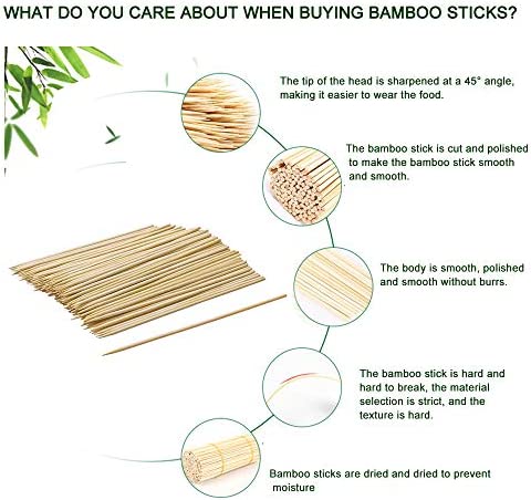 Natural Bamboo Skewers,Wooden Skewers,Skewer ,kebab ,Short Skewers,Wooden Kebab Skewers -Skewers for Fruit Kabobs,Appetizer, Chocolate Fountain, Cocktail More Food (8 inch(100 Pack))
