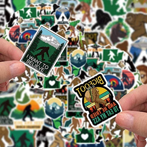 Kilmila Big Cartoon Foot Stickers?50Pcs with Sasquatch Keychain?Gifts Merch Big Cartoon Fans Party Supplies Bogfoot Toys Games Stickers for Skateboard Guitar Bicycle Kids