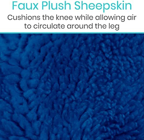 Vive Knee Scooter Pad Cover - Plush Adult Sheepskin Memory Foam Cushion, Walker Accessory for Knee Roller, Padded Accessories, Leg Cart Improves Comfort During Injury, Fits Most Knee Scooters