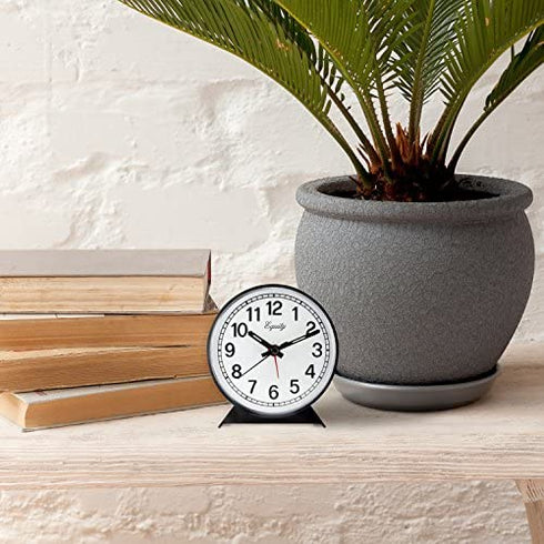Equity by La Crosse 14075 Black Analog Wind-Up Alarm Clock
