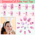 144 Pcs Fake Press on Nails for Kids, Thrilez Kids False Nails Children Artificial Fake Nail Tips Pre Glue Full Cover Short Nails for Girls Kids Teens Nail Art Decoration (Pink Series)