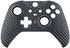 eXtremeRate Black Silver Carbon Fiber Faceplate Cover, Soft Touch Front Housing Shell Case Replacement Kit for Xbox One Elite Series 2, Xbox Elite 2 Core Controller Model 1797 - Accent Rings Included