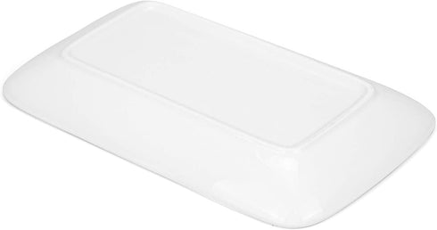 Foraineam Set of 8 Pieces 8 Inch Rectangular Porcelain Platters Dessert, Appetizer, Salad Plates White Serving Trays