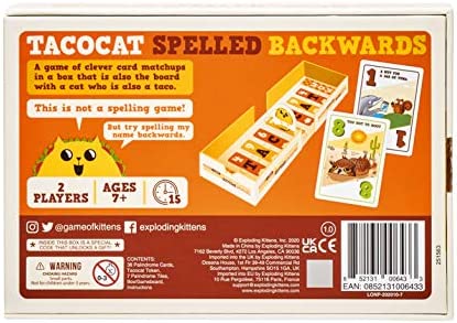 Exploding Kittens LLC Tacocat Spelled Backwards - Family Card Game - Card Game for Adults, Teens & Kids