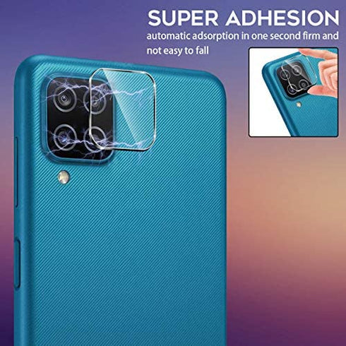 (3 Pack) Orzero Compatible for Samsung Galaxy A12 5G Camera Lens Protector (Flexible Glass), 2.5D Arc Edges HD Anti-Scratch Bubble-Free (Lifetime Replacement)