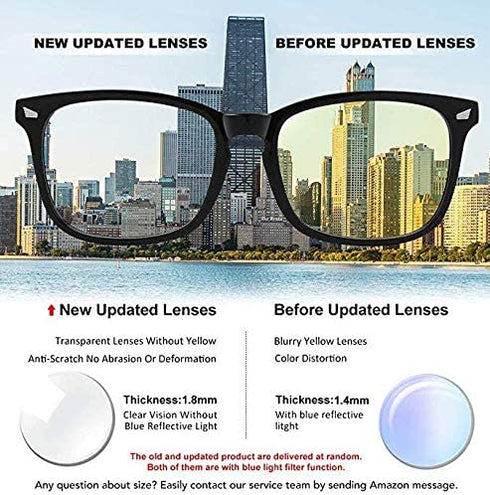 MEETSUN Blue Light Blocking Glasses, Anti Eye Strain Headache (Sleep Better),Computer Glasses UV400 Transparent Lens