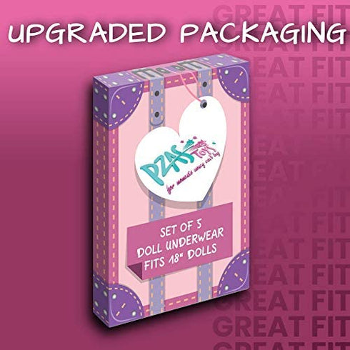 PZAS Toys 18 Inch Doll Underwear- 5 Piece Doll Underwear Set Fits American Girl Doll and Similar