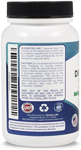 Zenesis Labs Digestive Enzymes - Amylase, Bromelain, Protease, Lipase & 14 Other Enzymes - 90 Capsules