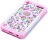 Apple iPod Touch 5,6th Case, iPod 7th Generation Case, Rainbow Unicorn Pattern Shockproof Studded Rhinestone Crystal Bling Hybrid Case Silicone Protective Armor for Apple iPod Touch 5 6th Generation