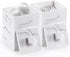 Sanbege 2 pcs Cotton Swab Holder with Lid, Resin Q-Tips Container, Cotton Ball Canister for Vanity, Dresser Counter, Bathroom Sink Organizer (White Marble)