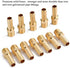 QLOUNI 12Pcs Brass Pipe Fitting, 3/8" Barb x 1/4" NPT Male Pipe, Hose Barb Adapter, Brass Pipe Fittings Male Threaded End