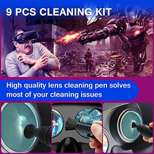 VR Headset Cleaning Kit, VR Lens Cleaner, Lens Pen Cleaner Kit for Oculus Quest 2/Hololens 2/Xbox/PS4/Wii, Cleaning kit for Camera Game Controller VR Accessories, Phone Cleaning Kit, AR Cleaner