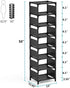 8 Tiers Vertical Shoe Rack , Narrow Shoe Shelf Space Saving Shoe Organizer for Entryway Door