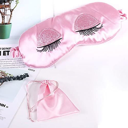 Silk Eye Sleep Mask Soft Sleeping Mask with Elastic Strap Blindfold Comfort Eye Shade Cover for Kids Girl Women Men