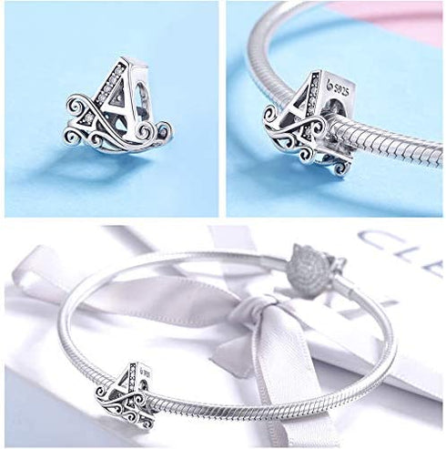 BETTY&SARAH 925 Sterling Silver Letter Charms for Pandora Bracelets Alphabet Initial Beads Jewelry Gift for Women
