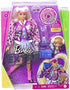 Barbie Extra Doll #8 in Pink Sparkly Varsity Jacket with Furry Arms & Pet Teddy Bear, Extra-Long Crimped Pigtails, Layered Outfit & Accessories, Multiple Flexible Joints