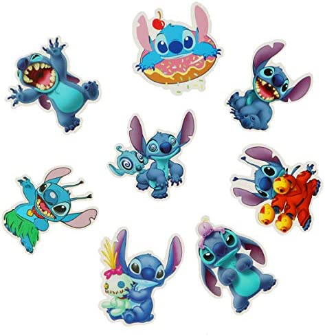 50Pcs Lilo & Stitch Stickers Waterproof Vinyl Stickers for Water Bottle Luggage Bike Car Decals (Stitch)