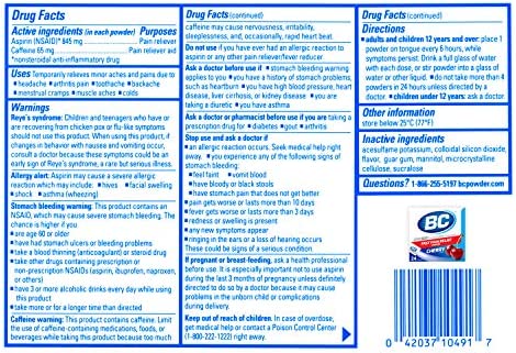 BC Powder Pain Reliever, Cherry Flavor Dissolve Packs, 24 Individual Packets