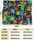 Super Soft Sherpa Plus Velvet Throw Wrap Cover Wrap Sheet for Sofa Couch Winter/Autumn, Tie Dye Cannabis Weed Leaves Queen Size Camping Blankets Throw Wearable Blankets