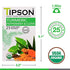 Tipson Organic Turmeric Caffeine Free Herbal Tea - Organic Peppermint and Cloves - 25 Foil Enveloped Double Chambered Bags - Keto/Paleo - Basilur