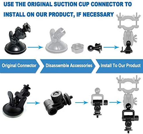 Anumit Dash Cam Mount, Universal Dash Camera Rear View Mirror Mount Holder Kit for YI, Rexing, APEMAN, Anker Roav, Aukey, CHORTAU, Z-Edge, Old Shark, KDLINKS X1, E-ACE, Peztio and Most Other Dash Cam