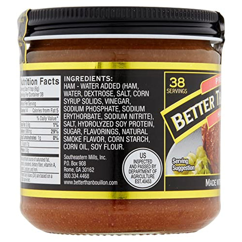 Better Than Bouillon Premium Ham Base, Made with Seasoned Ham, Blendable Base for Added Flavor, 38 Servings Per Jar, 8-Ounce Jar (Pack of 2)
