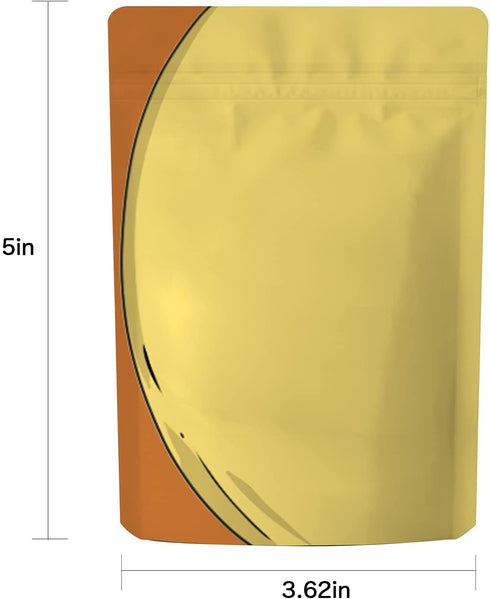 Smell Proof Mylar Bags丨3.5G Resealable Food Packaging Bag丨Aluminum Foil Ziplock Mylar Bags For Food Storage丨3.62x5 inch Yellow KGCCIZI (100)