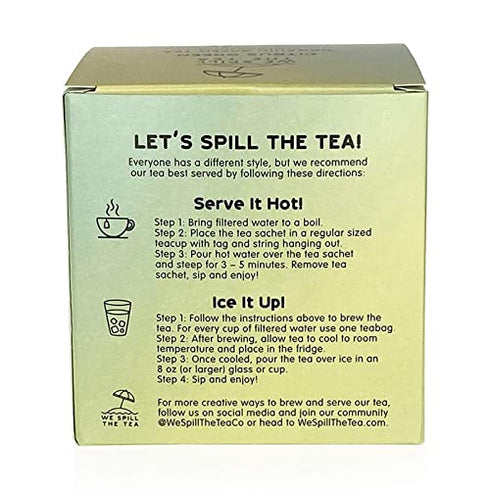 Organic Citrus Green Tea (1 Box, 15 Tea Bags) - We Spill The Tea Organic Tea | Brew Hot or Iced | Natural Detox Tea
