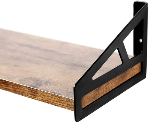 QEEIG Farmhouse Floating Shelves Bathroom 6 inch Deep Wall Shelf for Bedroom Mounted Shelving Dinning Living Room Wide Shelfs Farmhouse Kitchen Storage Rack Set of 3, Rustic Brown FS635-023BN