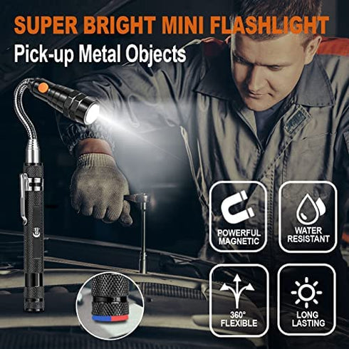 Dream Master Christmas Gifts For Men Magnetic Pickup Tool with 3 LED Lights, Telescoping Magnet Flashlight, Cool Gadget Gifts for Dad, Handyman, Husband, Boyfriend or Women, 1 Pack